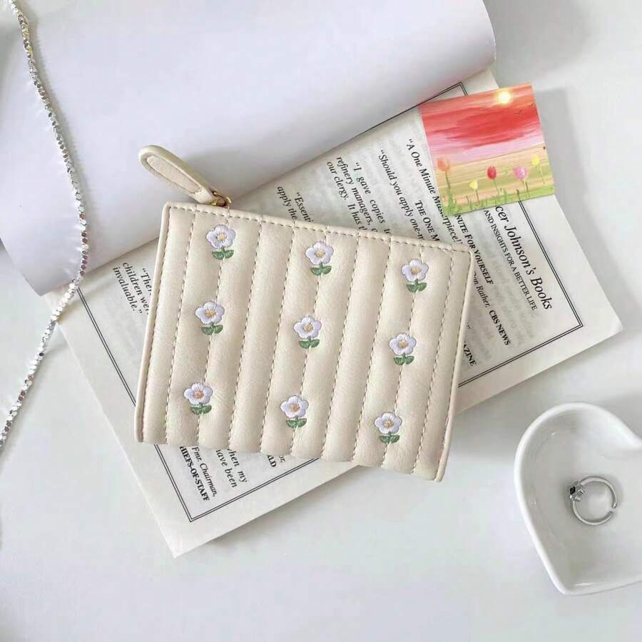 Ví Mini Phong Cách Hàn Quốc Cho Học Sinh Thiết Kế Đơn Giản Sức Chứa Lớn Cho Nữ Ví Ví Ví Ví Nhỏ - trắng - Xem 1