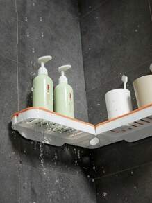 Toilet Washing Table Punch-Free Corner Shelf Sticks With Wall-Mounted Bathroom Multifunctional Rotating Folding Storage Rack - Orange - View 6