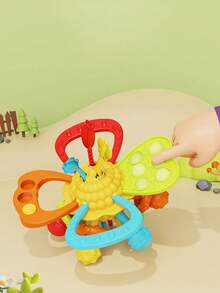 1pc Color & Style Random Infant Soft Rubber Squeeze Ball For Teething & Early Education, Fun & Exercise Finger Strength Training Toy - Multicolor - View 4