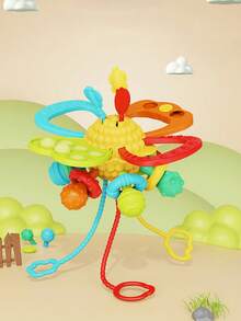 1pc Color & Style Random Infant Soft Rubber Squeeze Ball For Teething & Early Education, Fun & Exercise Finger Strength Training Toy - Multicolor - View 3