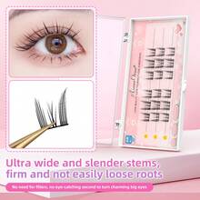 1 件裝濃密長睫毛延長舒適蓬鬆貓式假睫毛適合節日派對婚禮約會 - C - 查看 5