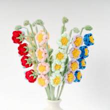 2 Stalks Of 34cm Purple Foam Lily. Delicate And Elegant, Fresh. Suitable For Gift, Home Decoration, Tabletop Ornament And Friend Gift. - [Puff Lily Of the Valley]Purple 2 Sticks - View 1