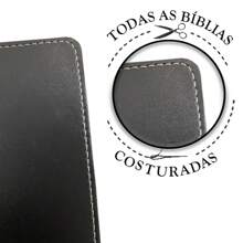 Bíblia Letra Grande - Luxo - Preta - C/ Harpa - 11x18cm - Preto - Visão 2