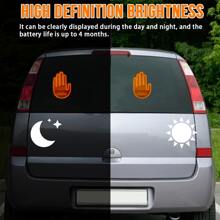 汽車led手勢燈汽車手指燈帶有遠程道路怒氣標誌中指拇指手燈有趣的警告燈可用於後窗遠程控制 - 黃色 - 查看 8