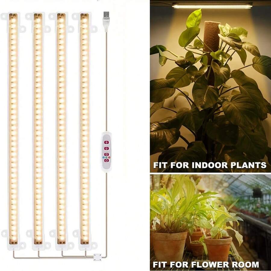 1/2/3/4 顆led 植物生長燈,適用於室內植物,40w 植物燈帶自動開/關定時器,192 個led /144 個led/96 個led/48 個led,4 個可調光級別,適合多肉植物、幼苗、室內的植物燈條溫室、植物架 - 30公分 11.8英寸 - 查看 1