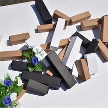 50 Piezas Caja De Papel Rectangular Exquisita Recién Diseñada En Blanco/negro/marrón Para Vasos De Agua O Regalos, Embalaje Para Fiestas Y Decoración - Negro - Ver 5