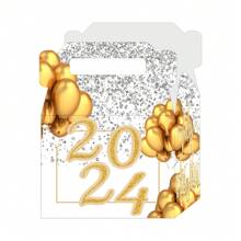 Kit 30 Caixinhas Ano Novo 2024 Lembrancinhas Decoração Ano Novo Festa Final de Ano - Prata - Visão 4