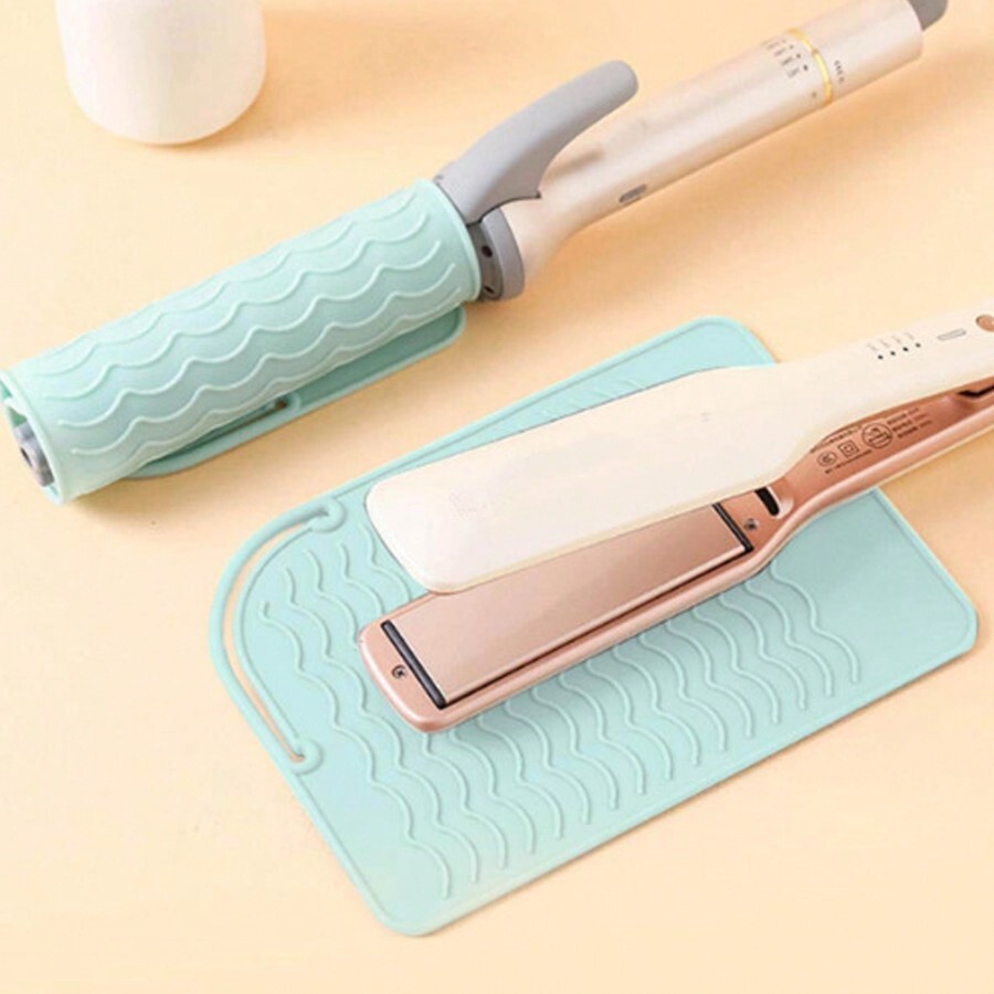 1pc Hot Styling Tool Mat, Heat Resistant Silicone Mat For Hair