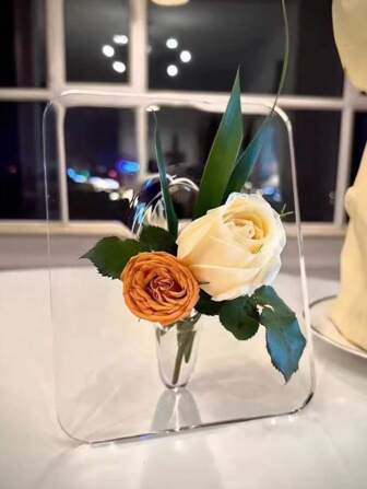 1 Stück Acryl Bilderrahmen Vase, Ins Stil transparent und einfache Tischdekoration, Wasserpflanze Blumentopf, künstlerischer Fotorahmen Vase Heim Dekoration Raum Dekoration Blumenvase Glasvase