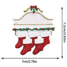 Christmas Decoration Pendant Customized Christmas Decoration Socks Pendant 2024 Custom 2 3 4 5 6 Family Name To Christmas Tree Personalized Resin Hanging Ornament Engraved Name&Blessing Creative Xmas Gift Birthday - Multicolor - View 9