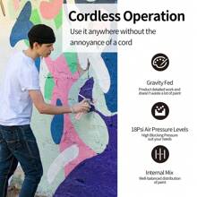 帶壓縮機的氣刷套裝,自動手持式0.3mm氣刷槍,可充電攜帶式氣刷,適用於繪畫、紋身、美甲、模型著色、化妝、烘培等。 - 粉色 - 查看 7