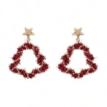 Christmas Earrings - Red - View 2