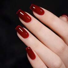 1瓶15ml深紅色凝膠指甲油,春夏流行色凝膠指甲油,適用於萬聖節美甲diy - 酒紅色 - 查看 3