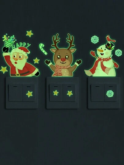 1 件图案夜光开关插座墙贴、贴纸、墙贴花、乙烯基贴花，用于家居装饰、春季装饰品让您的家焕然一新、Rama 装饰贴纸