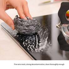 6 件裝強力清潔洗碗不銹鋼絲球,耐用家用廚房鍋刷 - 綠色 - 查看 6