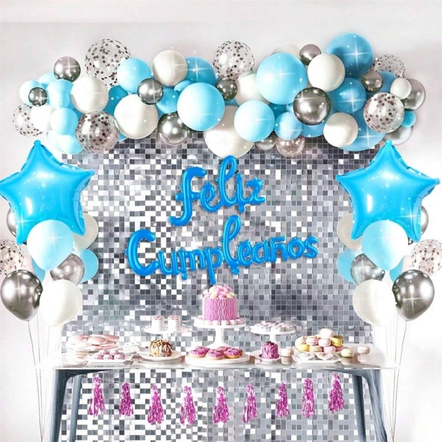 Arco de Globos para Decoracion Premium, Fiestas, Cumpleaños - Azul - Ver 1