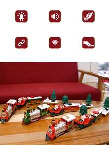 1 Pieza/set Tren De Juguete Colgante Para Árbol De Navidad Con Efectos Sonoros Y Luminosos Y Música De Navidad, De Color, Estilo Y Tamaño Aleatorios Para Decoración Navideña, 31 Piezas Incluidas - Multicolor - Ver 3