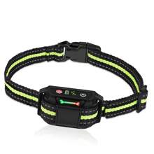 可充电狗吠项圈，带蜂鸣振动和电击，适用于小型、中型和大型犬的防吠项圈，人性化的狗训练装置，具有 5 个可调节灵敏度级别，是送给宠物的礼物