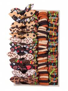 70pcs Children's Basic Coffee Color Hair Ties Set, Suitable For Daily Use (packed In Opp Bag)
