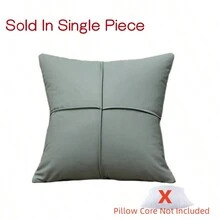 1個45x45cm仿皮防水坐墊套,設計仿皮裝飾靠墊套,適用於沙發客廳裝飾枕頭套 - 青灰 - 查看 4