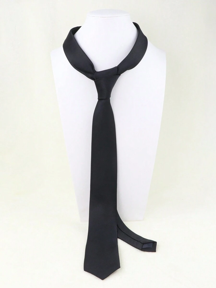 ZLQ&GOU 1條女士6cm黑色領帶配件,多用途頸飾,適用於聚會和度假 - 黑色 - 查看 1