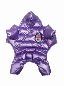 1pc Shiny Winter Warmth Four-legged Pet Jumpsuit With Thickened Coat For Dogs - Blue - View 7