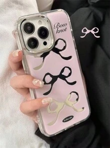 1 PC Chất liệu gương Ba vỏ điện thoại thiết kế nơ tương thích với iPhone - Nhiều màu - Xem 4