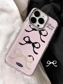 1 PC Chất liệu gương Ba vỏ điện thoại thiết kế nơ tương thích với iPhone - Nhiều màu - Xem 2