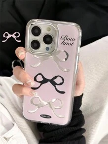 1 PC Chất liệu gương Ba vỏ điện thoại thiết kế nơ tương thích với iPhone - Nhiều màu - Xem 3