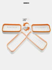 Toilet Washing Table Punch-Free Corner Shelf Sticks With Wall-Mounted Bathroom Multifunctional Rotating Folding Storage Rack - Orange - View 5