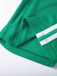 Annil Boys' Summer Round Neck Sleeveless Loose Fitting Sports Tank Top Shorts Two Pieces Set Green
