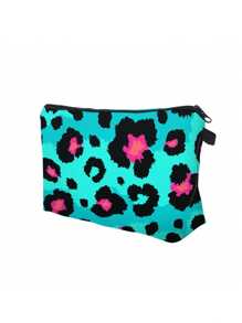 1個大容量便攜式豹紋數位印花化妝包女士收納洗手包旅行護膚洗漱包大容量化妝包（綠色）女士禮物女生禮物女朋友禮物 - 綠色 - 查看 5