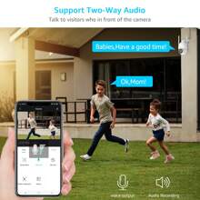 ANRAN Bewakingscamera, wifi, 2 K 3 MP HD nachtzicht, intercomfunctie, geluidsalarm, bewegingsdetectie, 360 buitencamera, draadloos, IP-camera met projector, 2,4 GHz WiFi, P2, wit