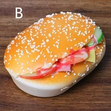 1個漢堡形狀的3d模型展示架,可用於店面、櫥櫃裝飾、家具裝飾或冰箱磁鐵 - 彩色 - 查看 3