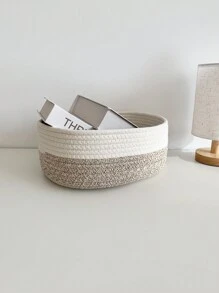 1入組現代簡約風格桌面收納籃,大容量收納小物品 - 彩色 - 查看 1