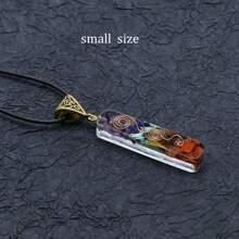 男女適用的多色碎石樹脂包裹天然石項鍊(適用於禮物和個人使用) - 彩色 - 查看 8