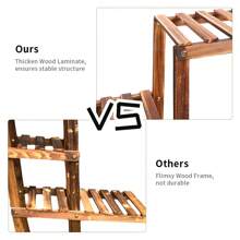 UNHO Plant Stand, Wooden Plant Shelf Indoor Plant Holder Flower Stand Outdoor Plant Rack Garden Display Ladder Planter Multi Plant Pot Holder 45.3"X9.8"X38" - màu nâu - Xem 11