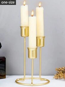 1件/1套金属烛台/烛台，优雅的铁质电镀抛光烛台，奢华北欧风格，适用于餐桌中心装饰、婚礼餐桌装饰、派对餐桌中心装饰。为餐厅和办公桌营造浪漫氛围。婚礼餐桌中心装饰，活动的完美之选 - 金色 - 查看 6