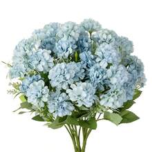 1入/3入組人造花絲綢繡球花束假康乃馨,用於秋季婚禮花瓶,家庭餐廳臥室裝飾,節日生日派對配件,室外花園裝飾 - 藍色 - 查看 1