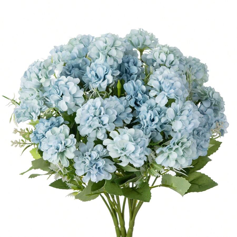 1入/3入組人造花絲綢繡球花束假康乃馨,用於秋季婚禮花瓶,家庭餐廳臥室裝飾,節日生日派對配件,室外花園裝飾 - 藍色 - 查看 1