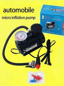 1 Piece Mini Air Pump For Inflating Car Tires 12v Portable, Compact And Convenient - Black - View 4