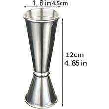 1入組不鏽鋼雙面調酒量杯,2盎司/1盎司量杯,理想家用酒吧、奶茶店、威士忌調酒師,銀色 - 銀色 - 查看 3