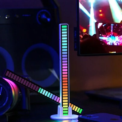 1PC USB-powered decorative light RGB voice-controlled synchronous rhythm light colorful music atmosphere light Car desktop sound sensing light led pickup light Gaming esports partner party Party