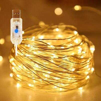 1入組20/30/40/50/100LED2/3/4/5/10M多功能塑料燈串裝飾用浪漫LED燈串