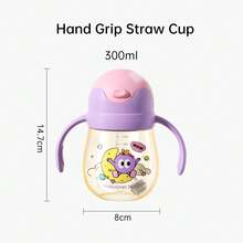 大容量嬰兒飲水杯附吸管1-3歲 Ppsu材質防漏防摔 - 紫丁香色 - 查看 7