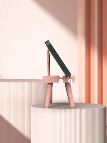 1pc Pink Stylish Creative & Cute Bunny Ear Style Stool Shaped Phone Holder, Material And Craftsmanship, Special For Girls, Students, Office Workers, Suitable For Watching Tv/Video/Movies Slouchy Mobile Phone Holder - Pink - View 5