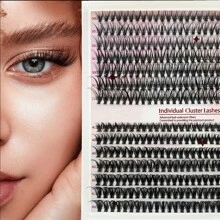 D-Curl Wimpernverlängerungs-Set, Schwarze individuelle Wimperncluster Curl 30D+40D 280 Stück, 9-16mm gemischte individuelle Wimperncluster zum Selbermachen Zuhause, D-Curl Wimpern, dicke Wimperncluster mit Wimpernkleber und Applikator für die Selbstanwendung Zuhause