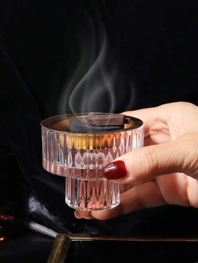 1件/套 简约亚克力竖款透明水晶玻璃香炉，适用于家居装饰、办公室装饰、婚礼装饰、客厅摆设，可作为斋月礼物、节日礼物、生日/毕业礼物、结婚礼物、闺蜜礼物、女士礼物、冬季礼物。