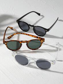 3 件装女士小圆框指甲装饰复古眼镜，适合日常佩戴、休闲外出和女友礼物 - 彩色 - 查看 2