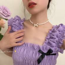 Ngọc trai Giả Bowknot Dây chuyền Đối với phụ nữ 2023 Mới Xương quai xanh Chuỗi Thiết kế độc nhất Retro Phụ kiện Cái cổ Chuỗi - Vàng - Xem 6